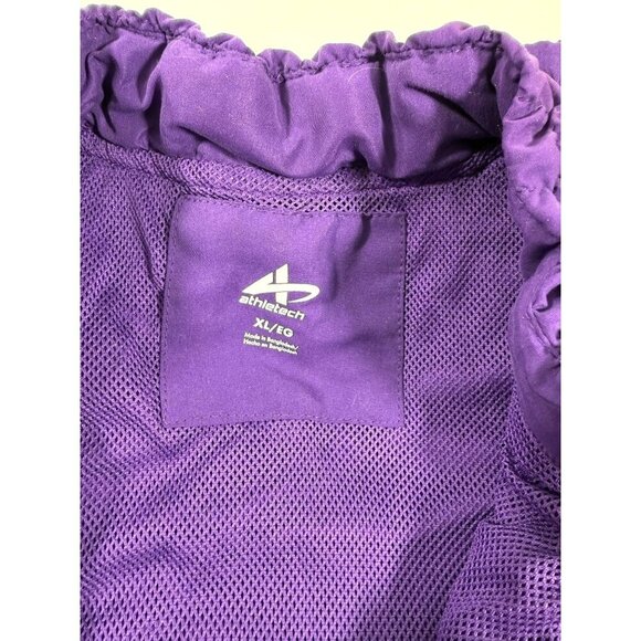 Athletech Womens‎ Lightweight Purple Zip-Up Jacket Smocked Accents Size XL - Picture 4 of 15